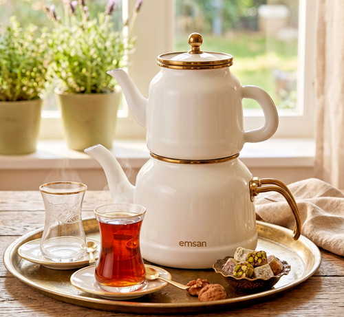 Weißgold teekanne set 85l - teekanne,